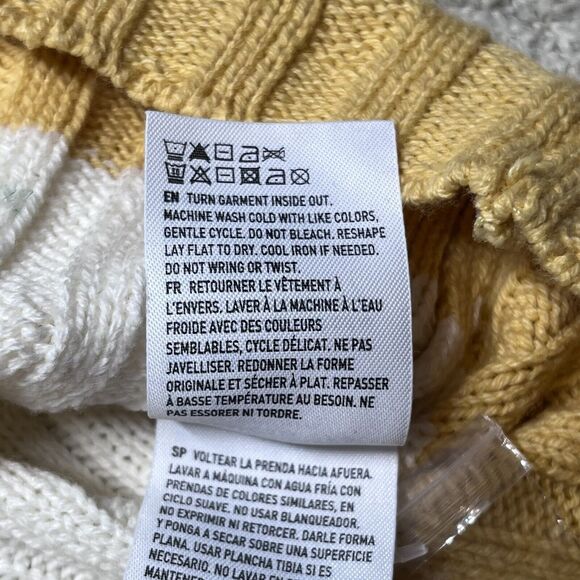 NWT American Eagle Yellow Striped Cardigan Sweater Womens XS Crop Y2K Preppy NEW - Picture 9 of 9